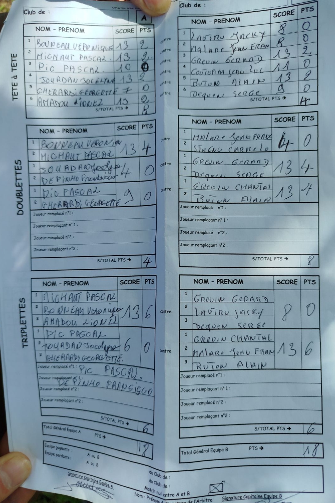 Feuille de Match MIGENNES 3 - Journée 7 Image