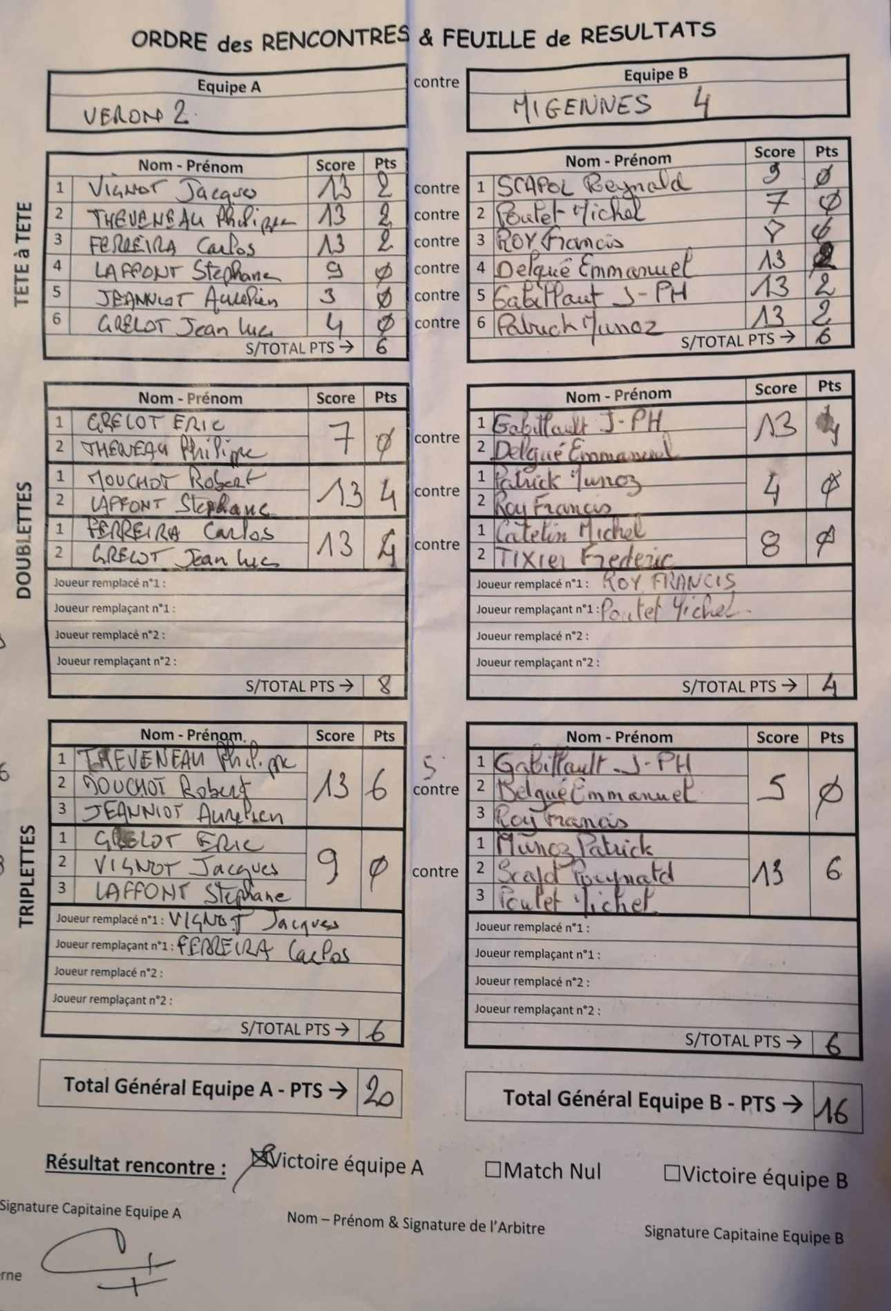 Feuille de Match D4 Gr A Journée 3 Match 5 Image